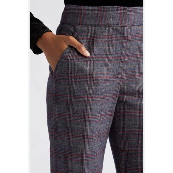 NWT Veronica Beard Lebone Flare Leg Pant Trouser in Plaid Size 4 Wool Blend $478 - Picture 4 of 14